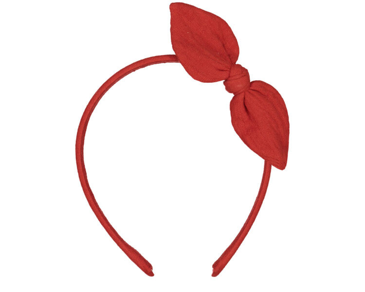 Bandeau cheveux de tête enfant élastique tissu Pois rouge et blanc