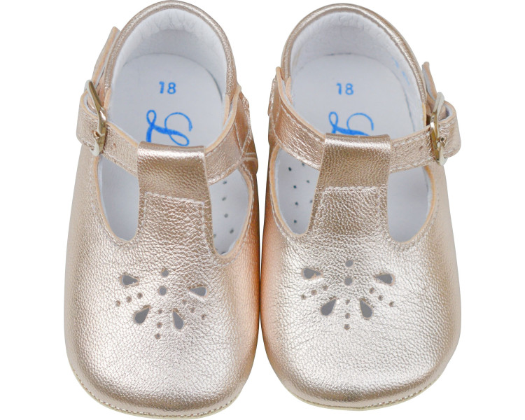 Chaussons bebe SOUPLES Salome fille antiderapants Mini Alois cuir OR Chaussures Lucine