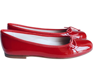 Ballerines cuir rouge femme online